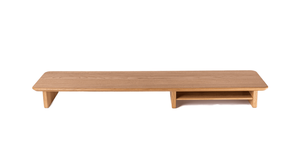 Monitor stand from solid oak wood - walnut color - walnut elegancel, ideal for work or home office